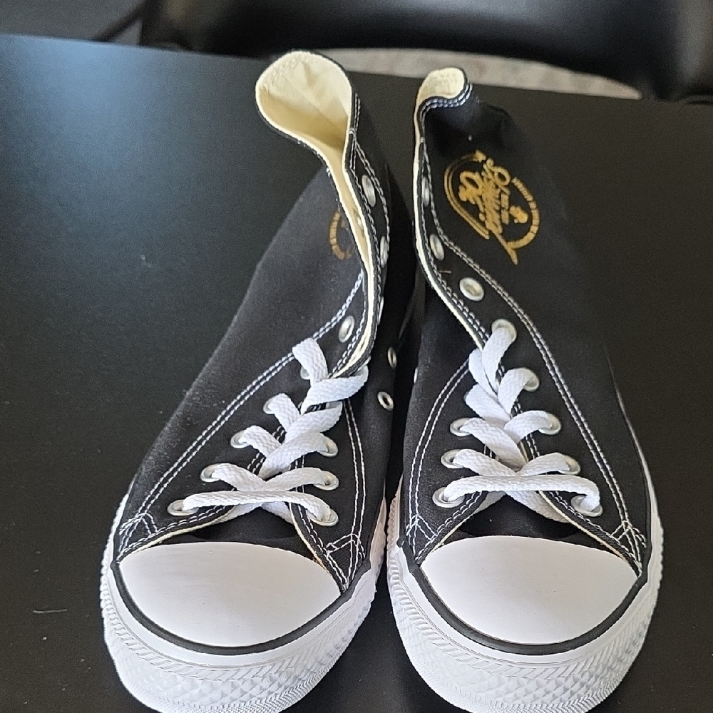 Stylish Black and White High-Top Sneakers